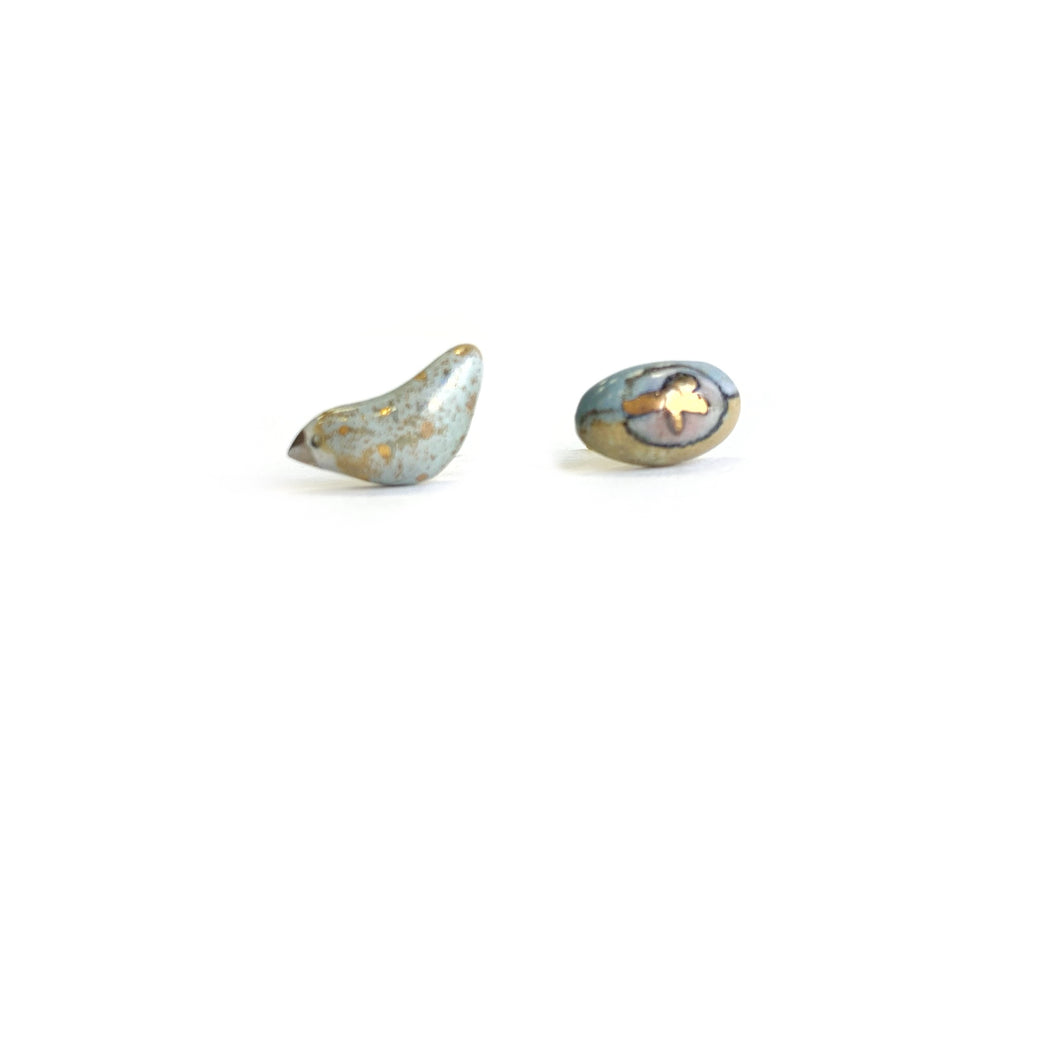 Ceramic assymetric earrings