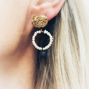 BYZANCE precious black porcelain earrings