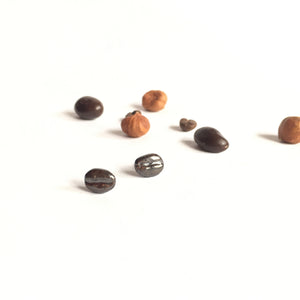 Three coffee beans earrings set