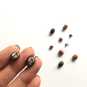 Three coffee beans earrings set